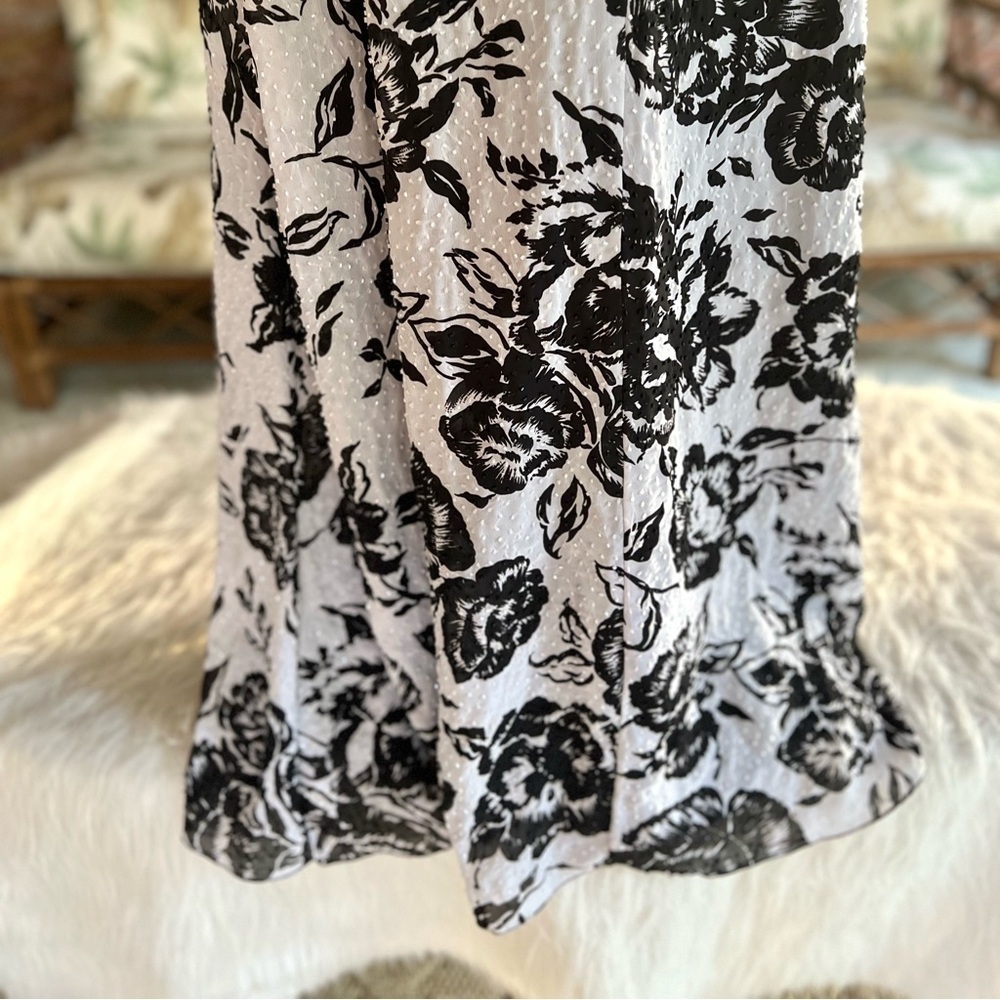 Lillie Rubin Vintage Beaded Strapless White Black Floral Evening Dress 10 Glam - Picture 13 of 16